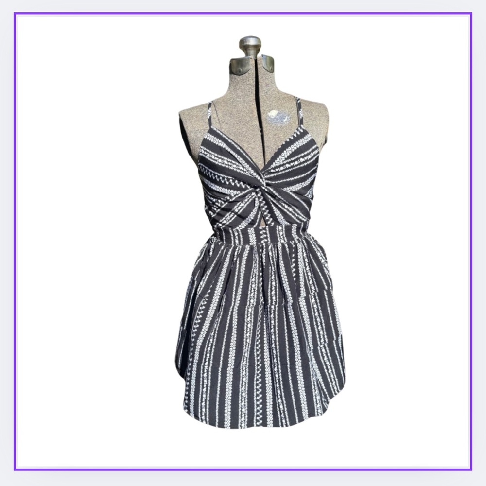 Striped mini dress retro 50s